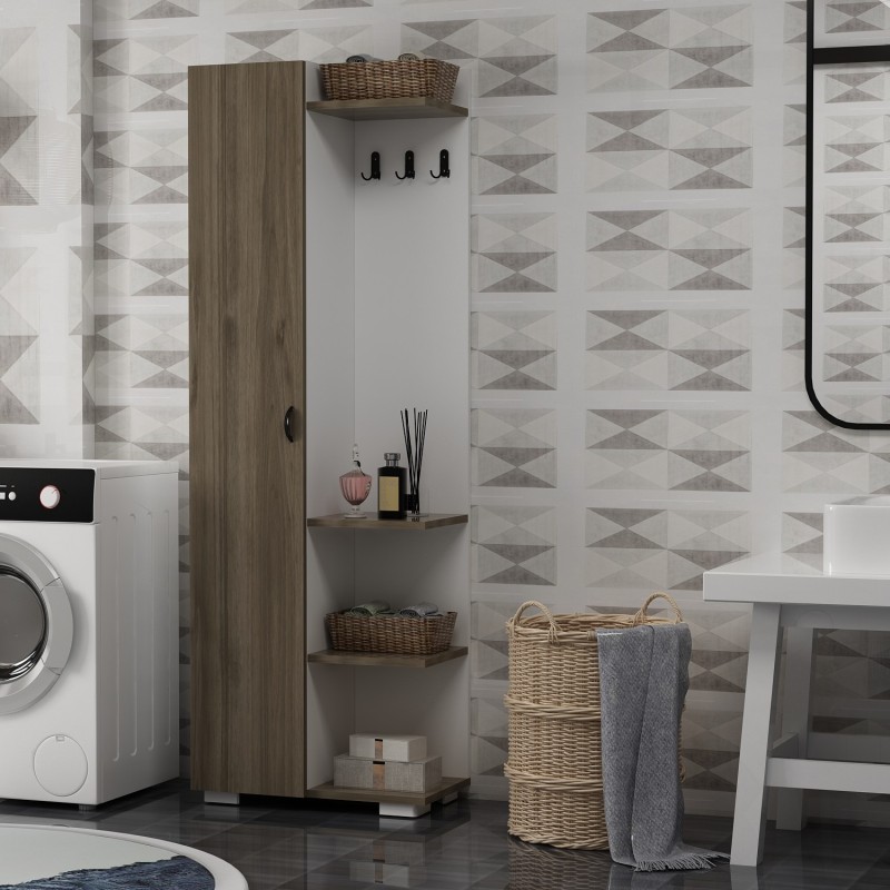 16262_0-800x800 Ντουλάπι μπάνιου Flexi καρυδι άσπρο μελαμίνη 59 6x31 7x175 8εκ ed16262 - Image 1