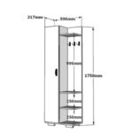 Ντουλάπι μπάνιου Flexi άσπρο μελαμίνη 59 6x31 7x175 8εκ ed16263 - Image 2