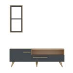 Έπιπλο τηλεόρασης Zera ανθρακί 150x35x50cm ed16268 - Image 5