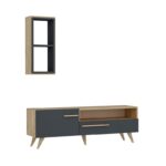 Έπιπλο τηλεόρασης Zera ανθρακί 150x35x50cm ed16268 - Image 4