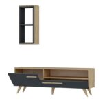 Έπιπλο τηλεόρασης Zera ανθρακί 150x35x50cm ed16268 - Image 3