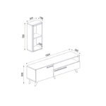 Έπιπλο τηλεόρασης Zera ανθρακί 150x35x50cm ed16268 - Image 2