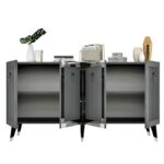 Μπουφές Barto ανθρακί ασημί 150x80x40cm ed16271 - Image 4