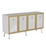 Μπουφές Barto λευκό χρυσό 150x80x40cm ed16272 - Image 3