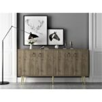 Μπουφέ Drop καρυδί 140x40x75cm ed16276