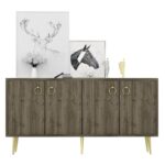 Μπουφέ Drop καρυδί 140x40x75cm ed16276 - Image 5