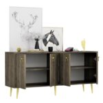 Μπουφέ Drop καρυδί 140x40x75cm ed16276 - Image 4