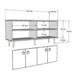 Μπουφέ Drop καρυδί 140x40x75cm ed16276 - Image 2
