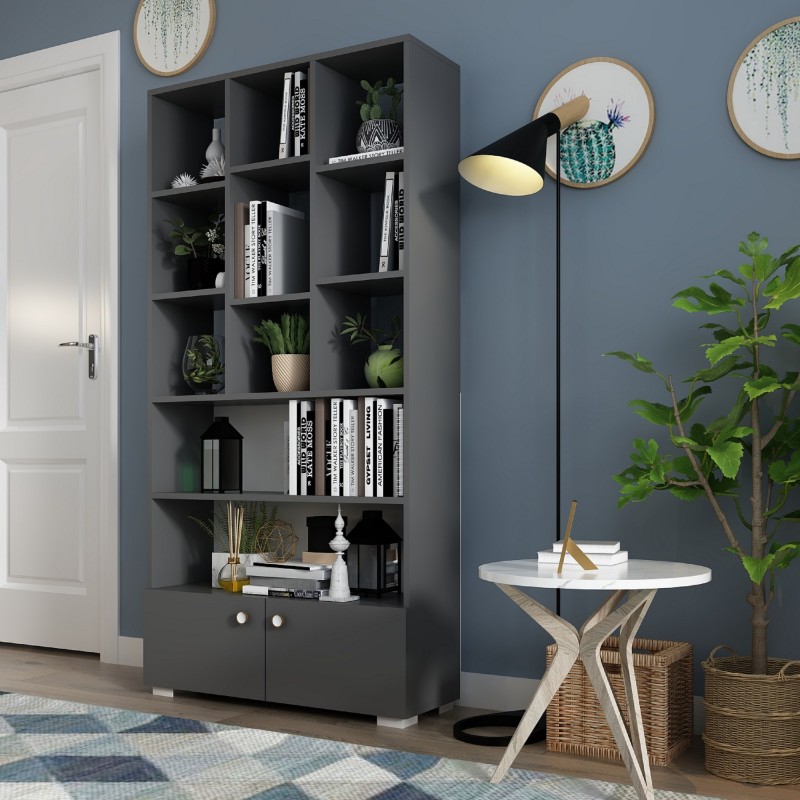 16278_0-800x800 Βιβλιοθήκη Penguen ανθρακί μελαμίνη 93 6x29 6x186 6εκ ed16278 - Image 1