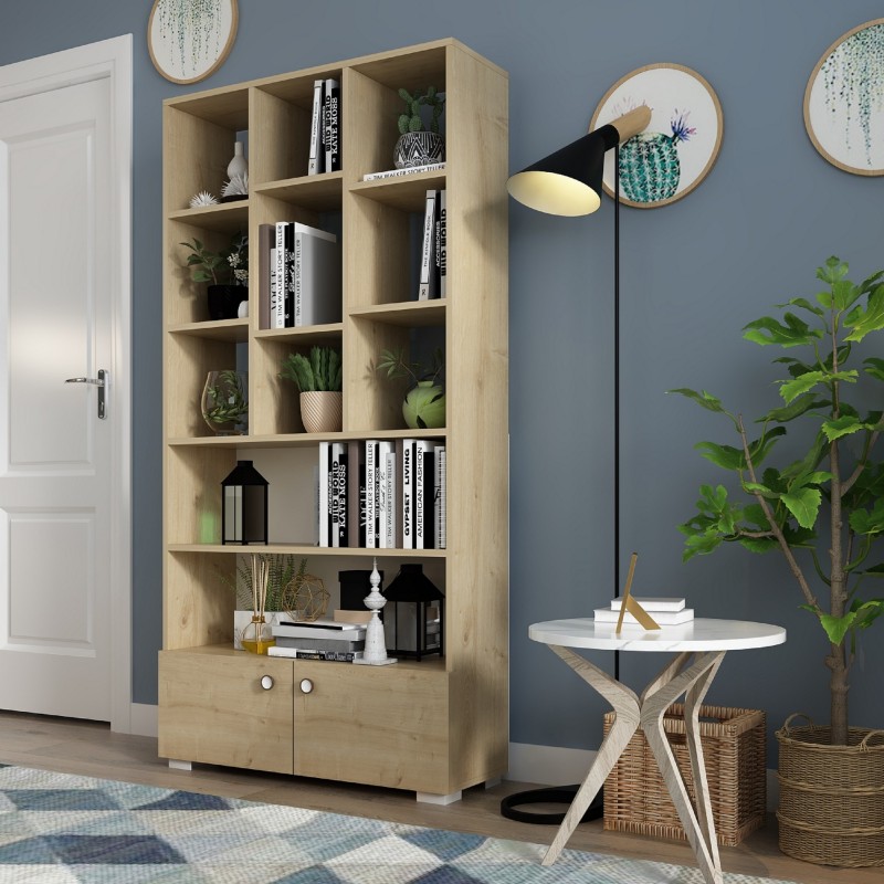 16279_0-800x800 Βιβλιοθήκη Penguen Sapphire δρυς μελαμίνη 93 6x29 6x186 6εκ ed16279 - Image 1