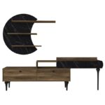 Έπιπλο τηλεόρασης Padre μελαμίνη καρυδί μαύρη 181x29 5x58 4cm ed1627 - Image 5