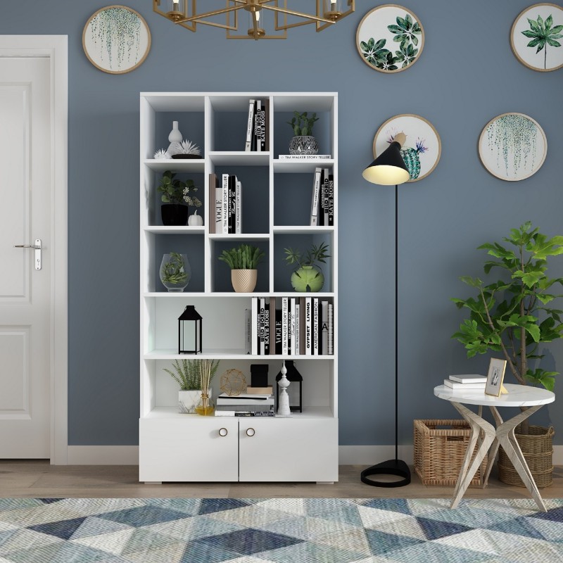 16281_0-800x800 Βιβλιοθήκη Penguen άσπρο μελαμίνη 93 6x29 6x186 6εκ ed16281 - Image 1