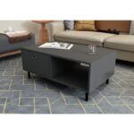 Τραπέζι σαλονιού Nando ανθρακί μελαμίνη 100x60x43εκ ed16320