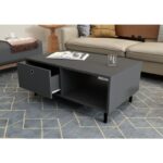 Τραπέζι σαλονιού Nando ανθρακί μελαμίνη 100x60x43εκ ed16320 - Image 5