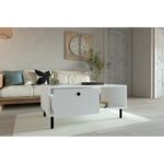 Τραπέζι σαλονιού Nando άσπρο μελαμίνη 100x60x43εκ ed16323 - Image 5