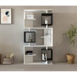 Βιβλιοθήκη Icardi άσπρο ανθρακί μελαμίνη 90x24 6x171 9εκ ed16335