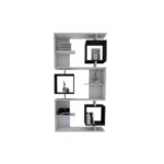 Βιβλιοθήκη Icardi άσπρο ανθρακί μελαμίνη 90x24 6x171 9εκ ed16335 - Image 3