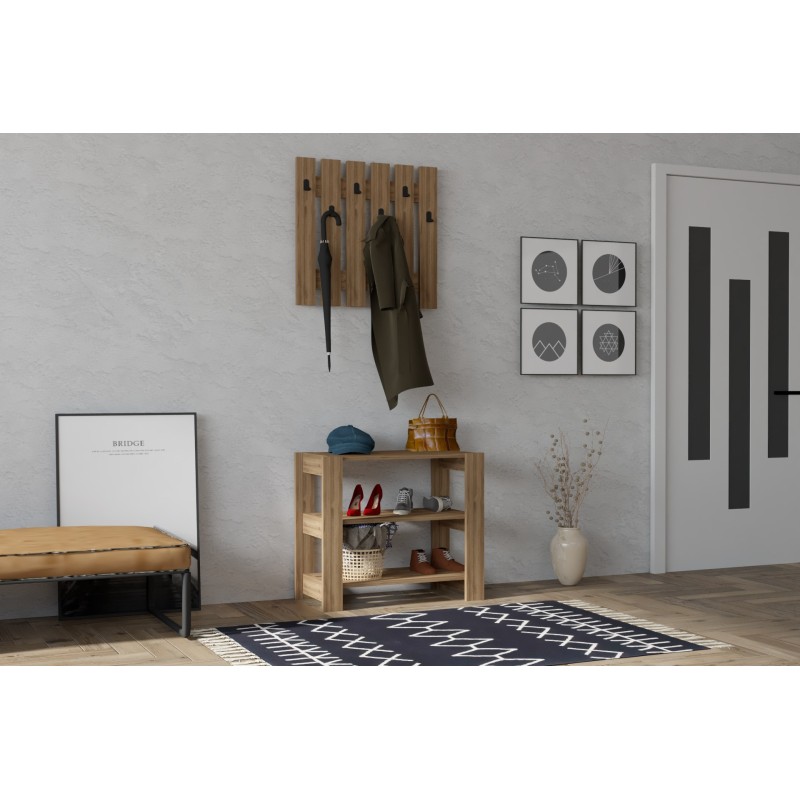 16337_0-800x800 Έπιπλο εισόδου Friends καρυδί μελαμίνη κρεμάστρα 69 8x33 6x60εκ ed16337 - Image 1