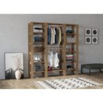 Ντουλάπα City καρυδί 161 4x33 6x180cm μελαμίνη ed16345