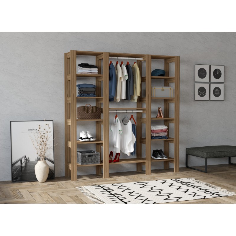 16345_0-800x800 Ντουλάπα City καρυδί 161 4x33 6x180cm μελαμίνη ed16345 - Image 1