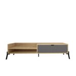 Σετ επίπλων σαλονιού Nost Sapphire Oak ανθρακί μελαμίνη 160x40x41cm ed16350 - Image 3