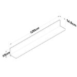 Ράφι τοίχου Aeri 120x14 8x15cm μελαμίνη καρυδί ανθρακί ed16353 - Image 2