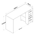 Γραφείο Aula ανθρακί καρυδί χρώμα μελαμίνη 120x45x73 8cm ed16363 - Image 2