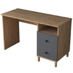 Γραφείο Solo μελαμίνη 120x50x73 8cm καρυδί ανθρακί ed16368 - Image 3