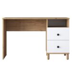 Γραφείο Solo μελαμίνη 120x50x73 8cm καρυδί λευκό ed16369 - Image 5