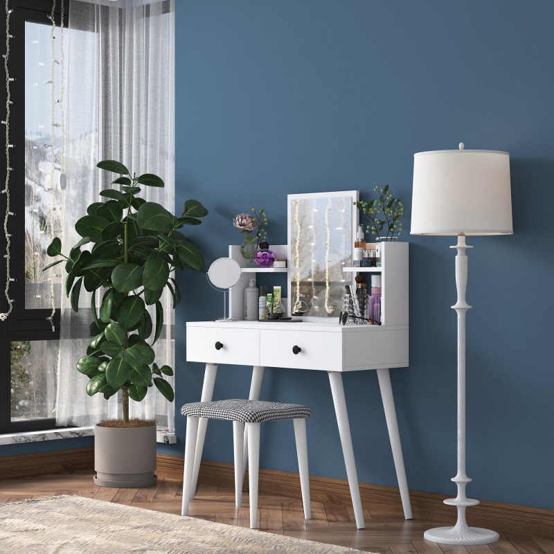 16378_0-800x800 Τουαλέτα κρεβατοκάμαρας Aula άσπρη μελαμίνη 97 8x40x111 8cm ed16378 - Image 1