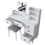 Τουαλέτα κρεβατοκάμαρας άσπρη μελαμίνη 122 2x40x93 8cm ed16382 - Image 4