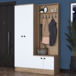 Έπιπλο εισόδου Talin άσπρο καρυδί μελαμίνη 119 6x35 5x182 8εκ ed16383