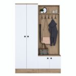 Έπιπλο εισόδου Talin άσπρο καρυδί μελαμίνη 119 6x35 5x182 8εκ ed16383 - Image 3