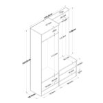Έπιπλο εισόδου Talin άσπρο καρυδί μελαμίνη 119 6x35 5x182 8εκ ed16383 - Image 2