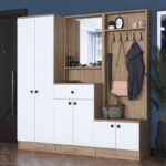 Έπιπλο εισόδου Talin καρυδί άσπρο μελαμίνη 179 4x37 5x182 8εκ ed16385