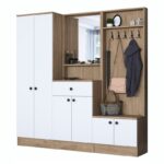 Έπιπλο εισόδου Talin καρυδί άσπρο μελαμίνη 179 4x37 5x182 8εκ ed16385 - Image 4