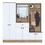 Έπιπλο εισόδου Talin καρυδί άσπρο μελαμίνη 179 4x37 5x182 8εκ ed16385 - Image 3