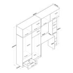 Ντουλάπα γραφείο Bao καρυδί άσπρο μελαμίνη 240x42 5x216 8εκ ed16388 - Image 2