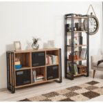 Σετ επίπλων σαλονιού COSMO μέταλλο μελαμίνη Pine μαύρο 60x35x180cm ed16398