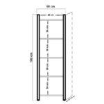 Σετ επίπλων σαλονιού COSMO μέταλλο μελαμίνη Pine μαύρο 60x35x180cm ed16398 - Image 2