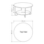 Τραπέζι σαλονιού Corro άσπρο μελαμίνη μεταλλικά πόδια 80x80x45εκ ed1639 - Image 2
