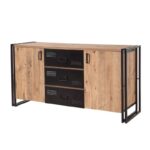 Σετ επίπλων σαλονιού COSMO μέταλλο μελαμίνη Pine μαύρο 130x50x45cm ed16405 - Image 5