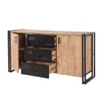 Σετ επίπλων σαλονιού COSMO μέταλλο μελαμίνη Pine μαύρο 130x50x45cm ed16405 - Image 4