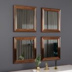 Καθρέπτης Loza σετ 4 τεμάχια μπρονζέ 40x3x40εκ ed16435