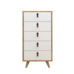 Συρταριέρα Altro μελαμίνη oak άσπρη 50x40x103cm ed1643 - Image 3