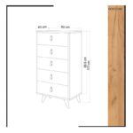 Συρταριέρα Altro μελαμίνη oak άσπρη 50x40x103cm ed1643 - Image 2