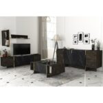 Σετ σαλονιού Verona μαύρο χρυσό 180x32 3x45cm μελαμίνη ed16510