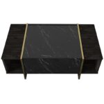 Σετ σαλονιού Verona μαύρο χρυσό 180x32 3x45cm μελαμίνη ed16510 - Image 5