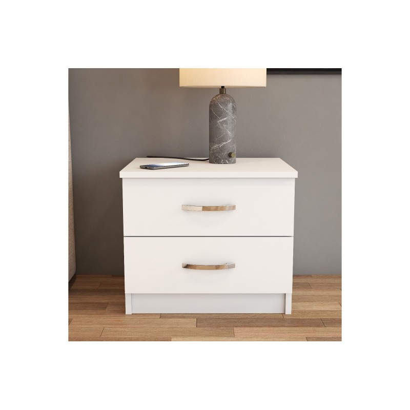 16519_0-800x800 Κομοδίνο Auburn λευκή μελαμίνη 52x44 5x44 6cm ed16519 - Image 1