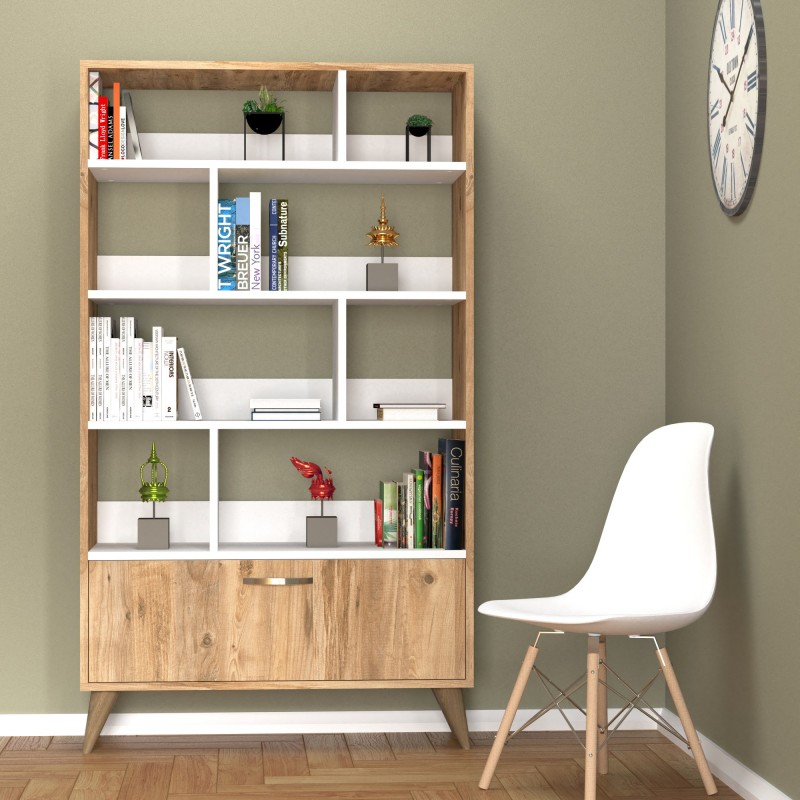 16531_0-800x800 Βιβλιοθήκη Fir Atlantic pine άσπρο μελαμίνη 90x35 5x159 6εκ ed16531 - Image 1